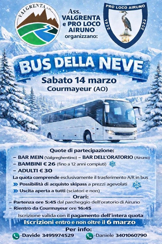 Locandina di Bus della neve a Courmayeur