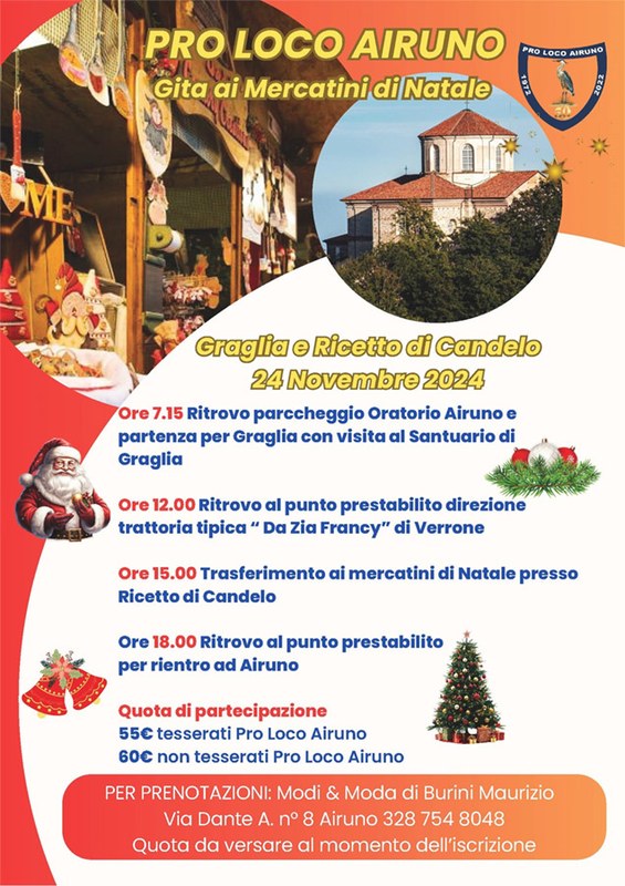 Locandina di Gita ai Mercatini di Natale 2024
